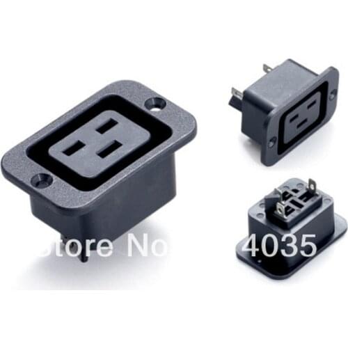 Chassis Female 3PIN AC IEC320 C19 C20 Inline Socket Plug Adapter Industrial Power Connector Power Supply Output Outlet 16A 250V
