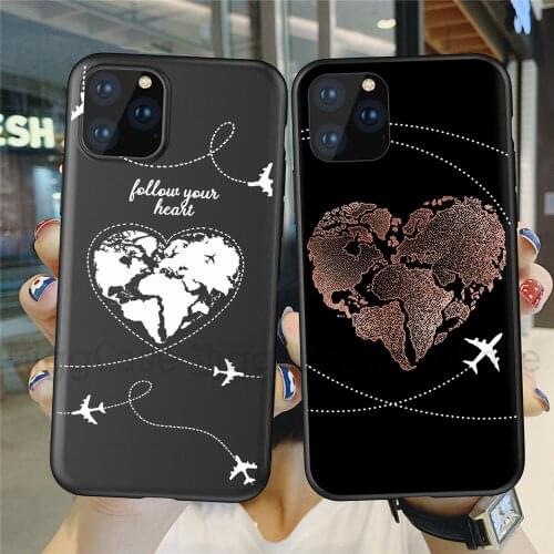 Always follow your heart silicone Cover For iPhones 11 12 Pro Max Travel Airplane Soft Case For iPhones 6s 7 8 Plus X XR XS MAX