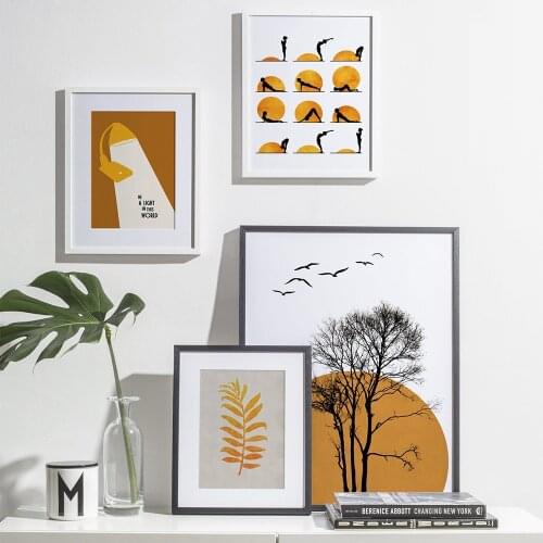 Nordic Winter Morning Sun Scandinavian Canvas Painting Wall Art Nordic Posters and Prints Wall Pictures for Living Room Decor