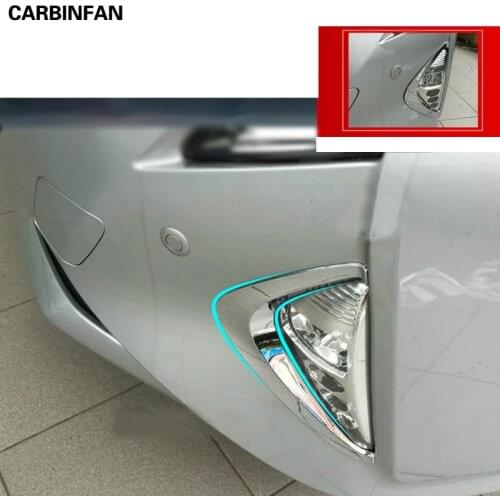 Car Styling ABS Chrome Front Fog Light Lamp Eyelid Cover Trim Fit For Toyota Prius 50 2016-2021 Accessories
