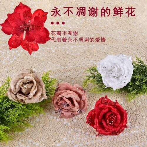 Wedding cloth silk flower European-style simulation kapok Christmas flower decoration tree garland dress up floral accessories