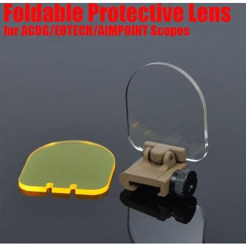 Tactical Foldable Protective Lens Bulletproof protector for Hunting Scopes Such as ACOG/AIMPOINT Scopes