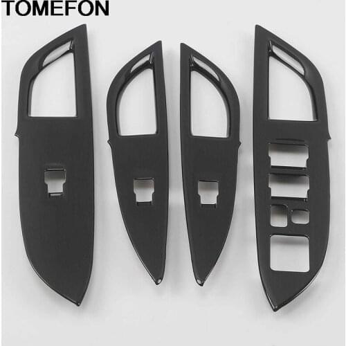 TOMEFON Interior For Mitsubishi Outlander 2016 2017 Door Armrest Cover Window Control Button Car Trims ABS Original Plant Lines