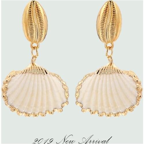 New Charms Earrings 2019 Shell Scallop Rings Pendientes For Women Party Jewelry Gifts Fashin Modern Fashion Stud earrings