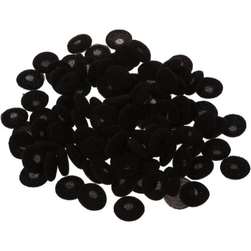 100 Pcs Black Sponge Earbud Headphone Cap Ear Pads Cover Replacement