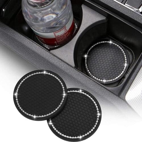 2Pcs 7cm Car Coaster Water Cup Bottle Holder Anti-slip Pad Mat Silica Gel For Interior Decoration Car Styling Accessories