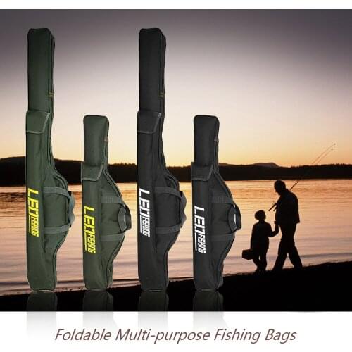 2Layer 100cm/150cm Foldable Fishing Bags Fishing Rod Bags Zipped Bags Case Fishing Tackle Bags Storage Bags Pouch Holder