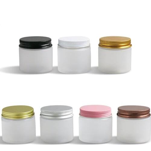 24 x Travell 60g Frost Make Up Cream Jar With Metal lids 60cc 2oz Cosmetic Pet Containers for Cream use
