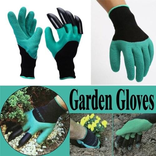 4/8 Hand Claw ABS Plastic Garden Rubber Gloves Gardening Digging Planting Durable Waterproof Work Glove Outdoor Gadgets 2 Style