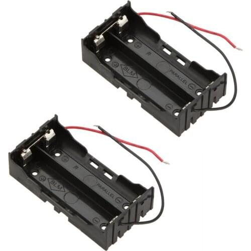 500pcs/lot MasterFire Black 18650 Battery Holder Box For 2 x 18650 With Wire Leads Plastic Batteries Storage Case Cover