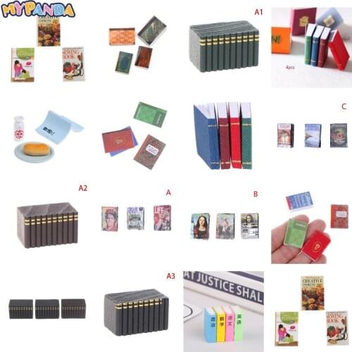 1/3/4pcs/set Doll House Decoration Accessories Mini Books Fashion Magazine For Dollhouse Furniture Toys