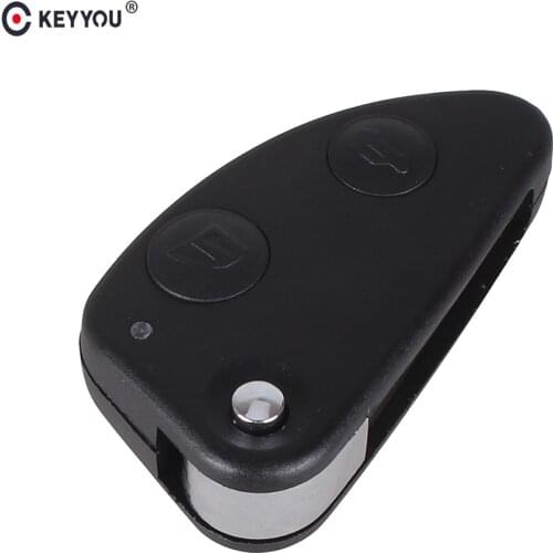 KEYYOU 2 Buttons Key Shell Car Flip Folding Remote Key Case Keyless Shell Cover Replacement For Alfa Romeo 147 156 166 GT