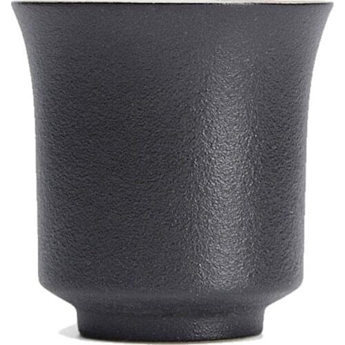 Black Pottery Tea Cup Ceramic Black Single Tea Small Bowl Ceative White Retro Master Cup