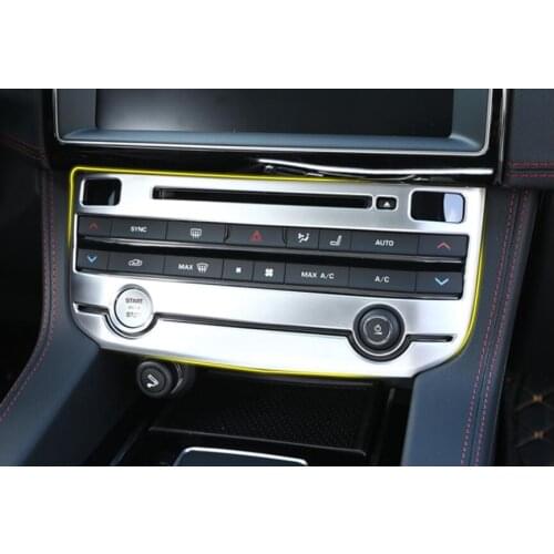 For Jaguar XE XEL XF XFL F-PACE 2016 2017 2018 ABS Matt Silver Center Air conditioning Mode Button Frame Trim Car Accessories