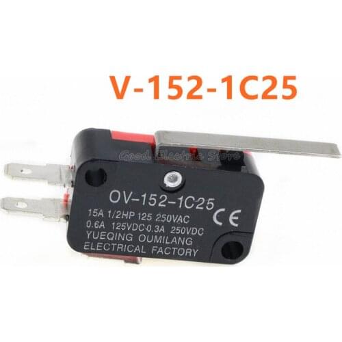 V-152-1C25 SPDT 1NO 1NC 3Pin Short Straight Hinge Lever Limit Micro Switch