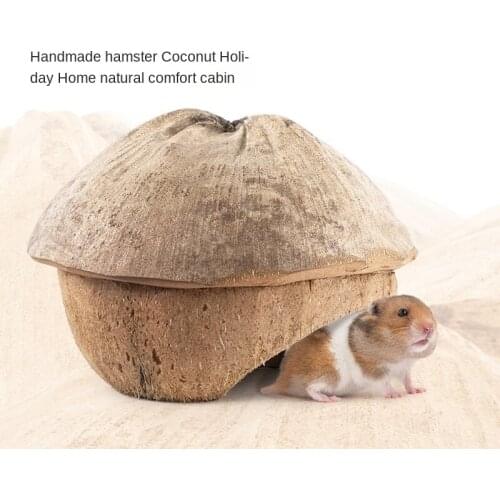 Natural Coconut Shell Hamster Nest Hamster Shelter Squirrel Golden Bear Dwarf Rat Natural Sleeping Nest Small Pet Accessories