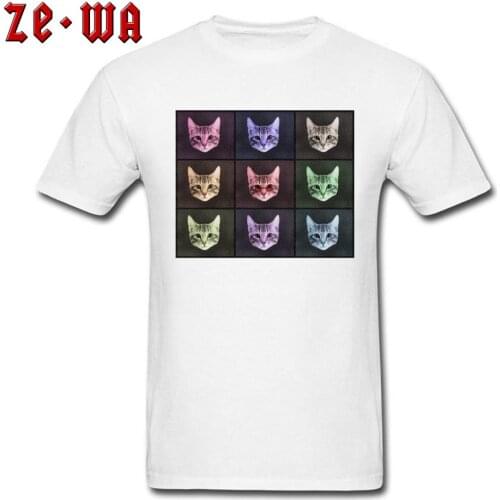 Gradations Of Colour Cats Kitten 2018 Discount Youth Tshirts O-Neck Short Sleeve Cotton Men Newest Tops & Tees Funny Print