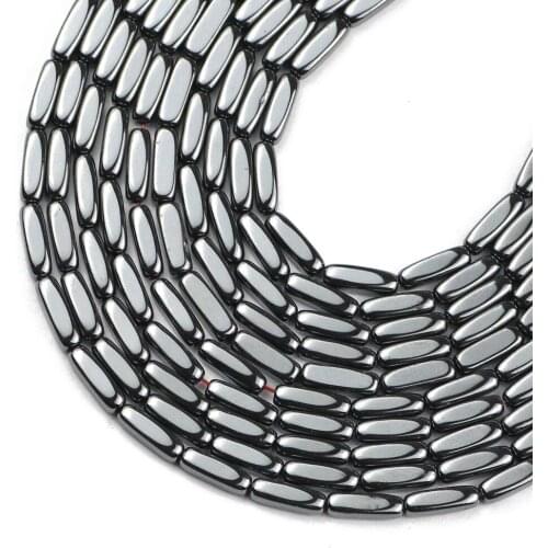 HGKLBB Natural Stone Cuboid shape Black Hematite spacer Loose beads For Jewelry making 8x2mm bracelets DIY Findings Accessories