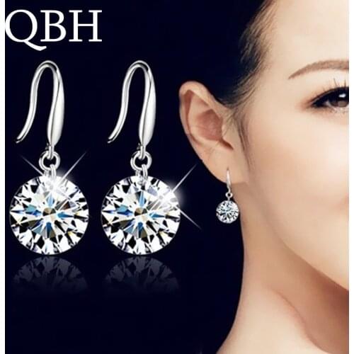 Hot Selling Lady Elegant Fashion Noble Zircon Crystal Dangle Drop Earrings For Women Jewelry Dainty Boucle Mujer Brincos