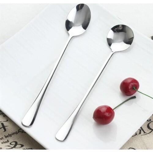 Stainless Steel Long Handle Coffee Drink Spoon Ice Cream Dessert Tea Stirring Spoon For Picnic Kitchen Accessories AX0821