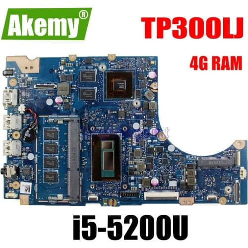 TP300LJ motherboard i5-5200 CPU GT920M 4GB RAM For Asus TP300LJ TP300LD TP300 laptop motherboard TP300LJ mainboard 100% Tested