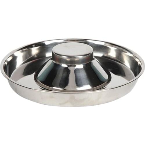 50LB Pet Stainless Steel Dog Bowl Puppy Litter Food Feeding Dish Weaning SilverStainless Feeder Water Bowl