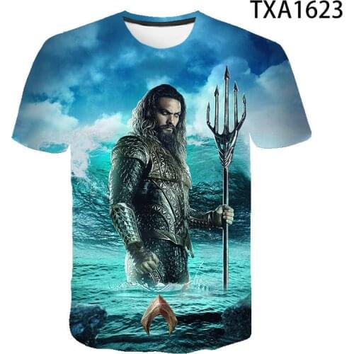 Comic Cartoon Character Aquaman Boy Girl Kids Fashion Short Sleeve Men Women Children 3D Printed T Shirt Casual Cool Tops Tee