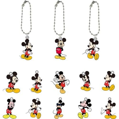 Disney Cartoon Mickey Mouse Character Keychain Acrylic Doll Boys Girls Fashion Jewelry Keychain For Friends
