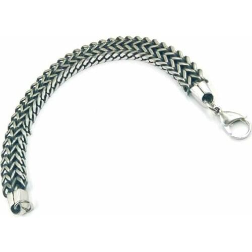 Titanium Steel Mens Bracelet Retro Stainless Steel Positive And Negative Chain Hip-hop Woven Bracelet Jewelry