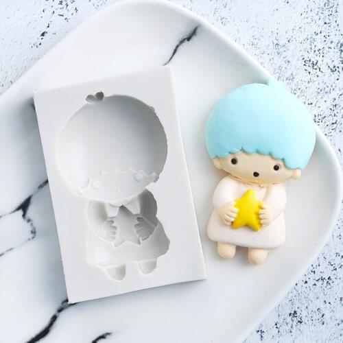 New Gemini Cartoon Silicone Mold Cute Doll Cake Decorating Tool Chocolate Candy Fondant Cake Silicone Decorating Mold WMJ-939