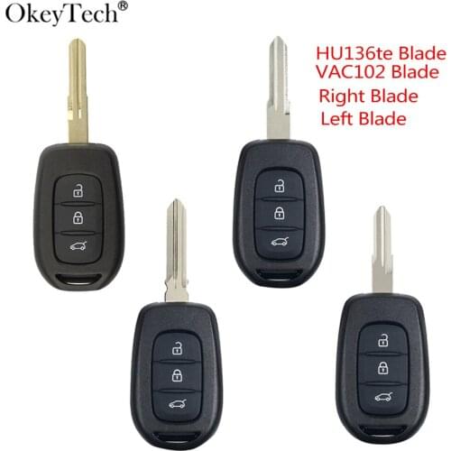 Okeytech 3BT Remote Car Key Shell Case For Renault Duster Sandero Dacia Logan Clio Captur Laguna Scenic 2016 2015 Replacement