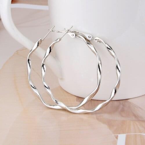 Hgflyxu Gold and Silver Color Hoop Earring for Women Girl Ear Jewelry Female Trendy Accessories New Shape 2020 Hot E0034