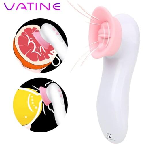 VATINE 7 Speeds Clit Vagina Stimulator G-spot Massage Clitoris Nipple Sucker Tongue Vibrators Sex Toys For Women Oral Sex