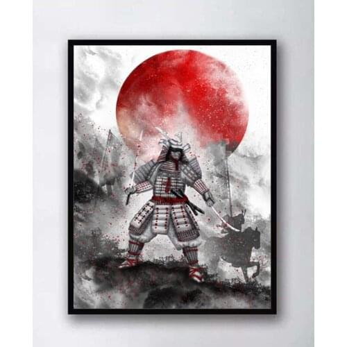 Japanese Bushido Cherry Blossom Samurai Anime Diamond Painting Full Square Diamond Mosaic Puzzle Rhinestone Embroidery Picture