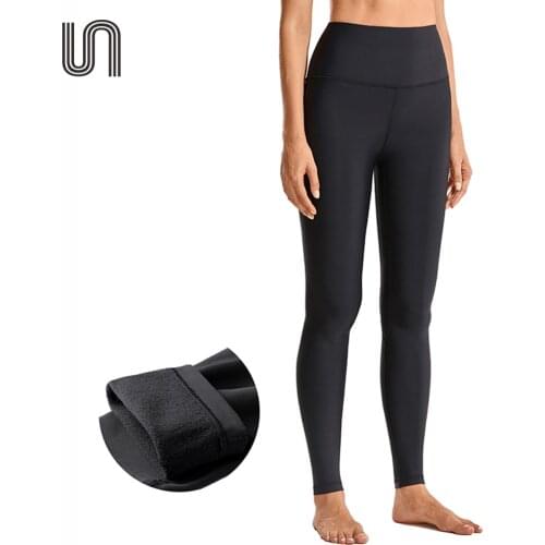 Winter Warm Fleece Lined Full Length Leggings High Waist Yoga Pants Workout Tight 28 Inches For Women