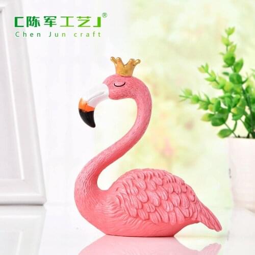 1pc 12cm*11cm Micro Flamingo Figurine Miniature Animals Ornaments For DIY Fairy Garden Home Plants Decoration