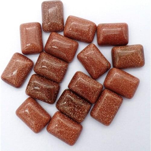 10Pcs 14x10x5mm Wholesale Brown Gold Sand Stone Oblong Cab Cabochon DIY Jewelry Accessories S146