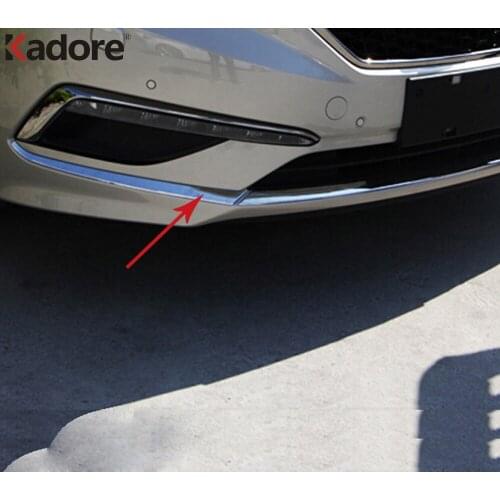 Front Bottom Bumper Cover Trim For Hyundai Sonata 2015 2016 ABS Chrome Head Bar Strips Stickers Car Styling Accessories 3pcs