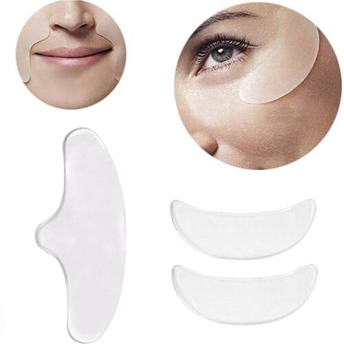3pc/set Silicone Anti Stickers Invisible Anti-aging Line Grade Prevent Wrinkles Medical Silicone Reusable Face Pad F7S6