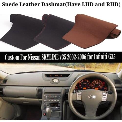 Accessories Car-styling Suede Leather Dashmat Dashboard Cover Dash Mat Carpet For Nissan SKYLINE v35 2002-2006 for Infiniti G35