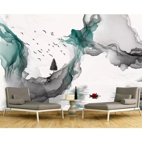 Beibehang Custom wallpaper HD Abstract ink landscape background wall decorative painting wallpaper for living room papel pared