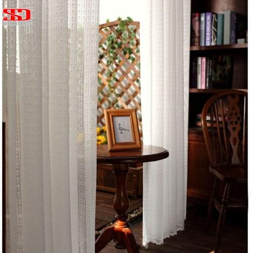 White Tulle Curtains For Living Room Bedroom Sheer Curtain Drape Window Bottom Lace Home Decor Supply