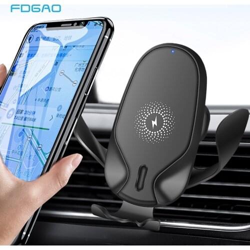 FDGAO Qi Wireless Car Charger Automatic Gravity For iPhone 11 Pro X XS XR 8 Samsung S10 S9 S8 Note 10 9 10W Fast Charging Holder