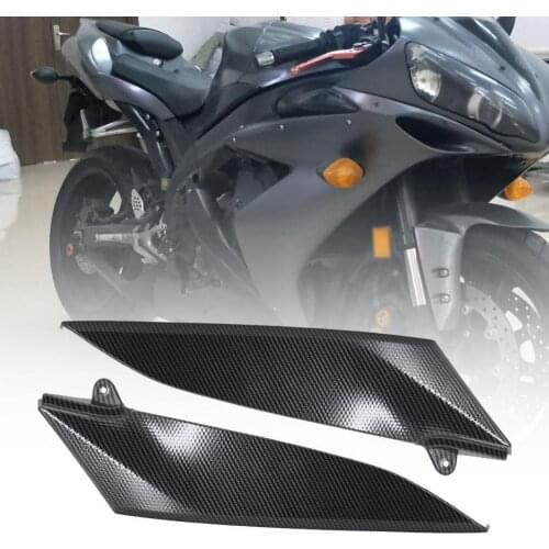 2Pcs Motorcycle Fuel Tank Side Covers Panel Fairing Frame Carbon Texture ABS Tank Side Panels for Yamaha R1 2004-2006
