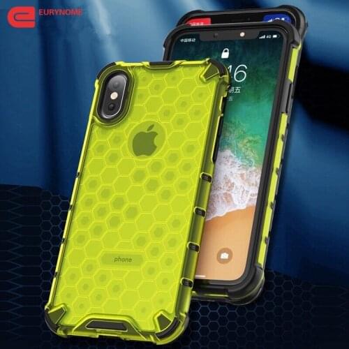 Case for iPhone 11 Pro Max XS Max XR X Cover Silicone Shockproof Armor Honeycomb Plastic Case For iPhone 8 7 6s 6 Plus 12 Mini