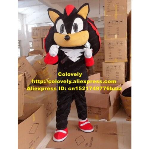 EPE Black Hedgepig Erinaceus Europaeus Shadow The Hedgehog Mascot Costume Mascotte With Red Thorn Adult No.15 Free Shipping