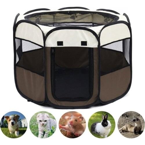Cat cage Portable Folding Pet Tent Dog Kennel Octagonal Cage For Cat Puppy breeding cage Easy Operation Outdoor Big Dogs House