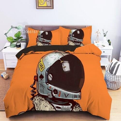 2/3 Pieces Aerospace Bedding Set 3D Print Space Flight Duvet Cover Cartoon Starry Sky Bed Cover Set For Bedroom Home Bedspread