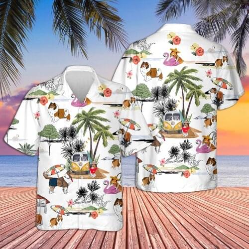 Fashion Style Design Short Sleeve Shirts Mens Dog Printing Shirts 2021 Summer Clothing Oversize Loose Shirts S-5XL