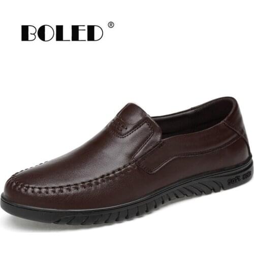 Genuine Leather Men Shoes British Style Leisure Loafers Flats Shoes Soft Bottom Wear-resistant Driving Shoes Zapatos Hombre